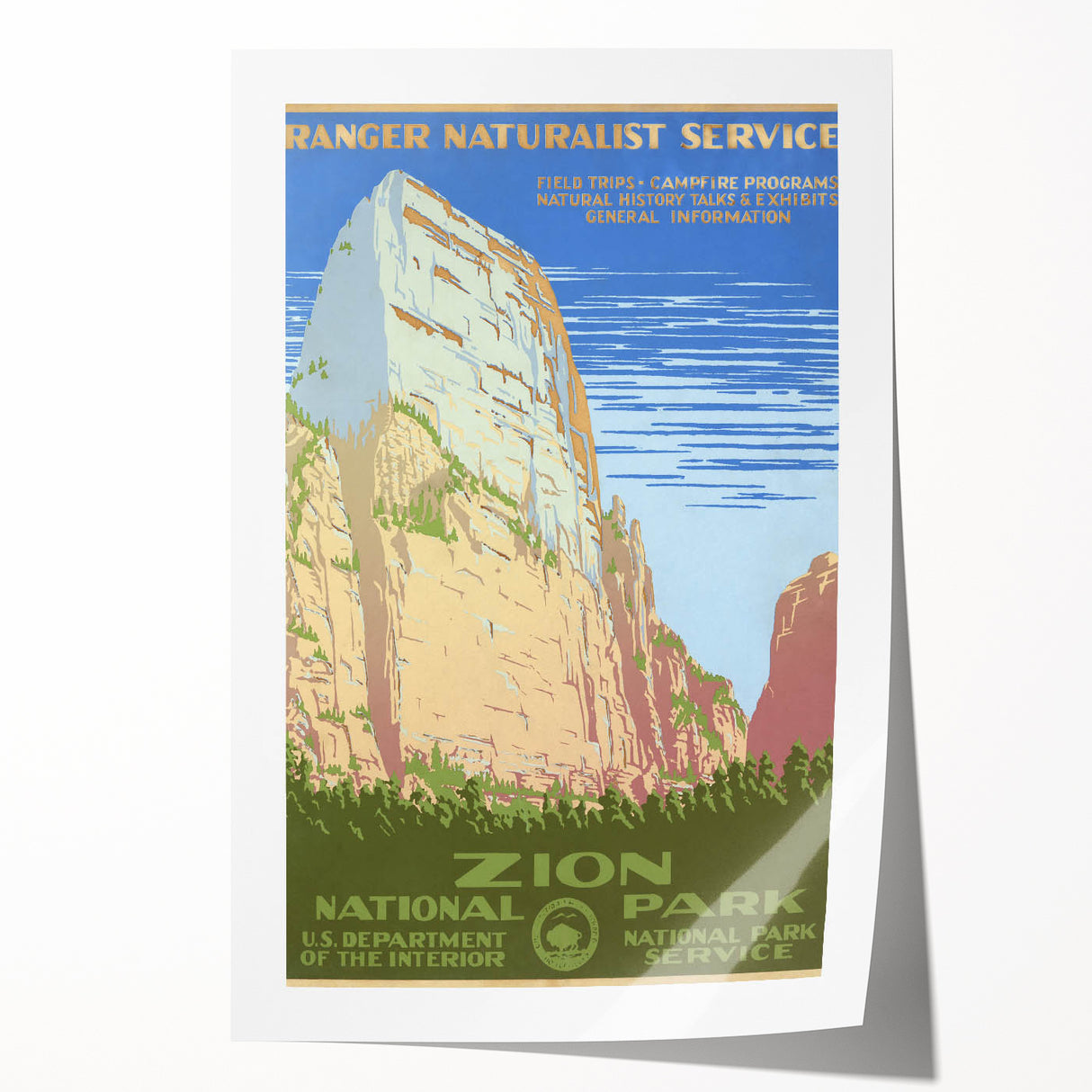 Zion National Park Vintage Travel Poster - Retro Nature Art