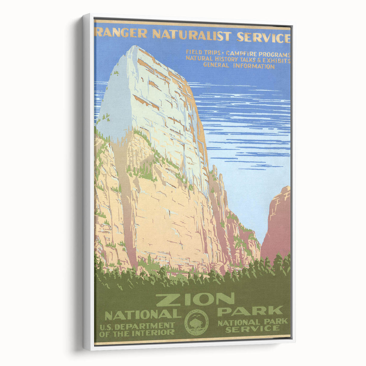 Zion National Park Vintage Travel Poster - Retro Nature Art