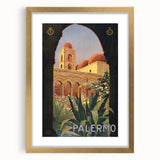 Palermo Vintage Travel Poster - Retro Italian Architecture Art