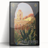 Palermo Vintage Travel Poster - Retro Italian Architecture Art