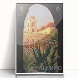 Palermo Vintage Travel Poster - Retro Italian Architecture Art