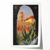 Palermo Vintage Travel Poster - Retro Italian Architecture Art