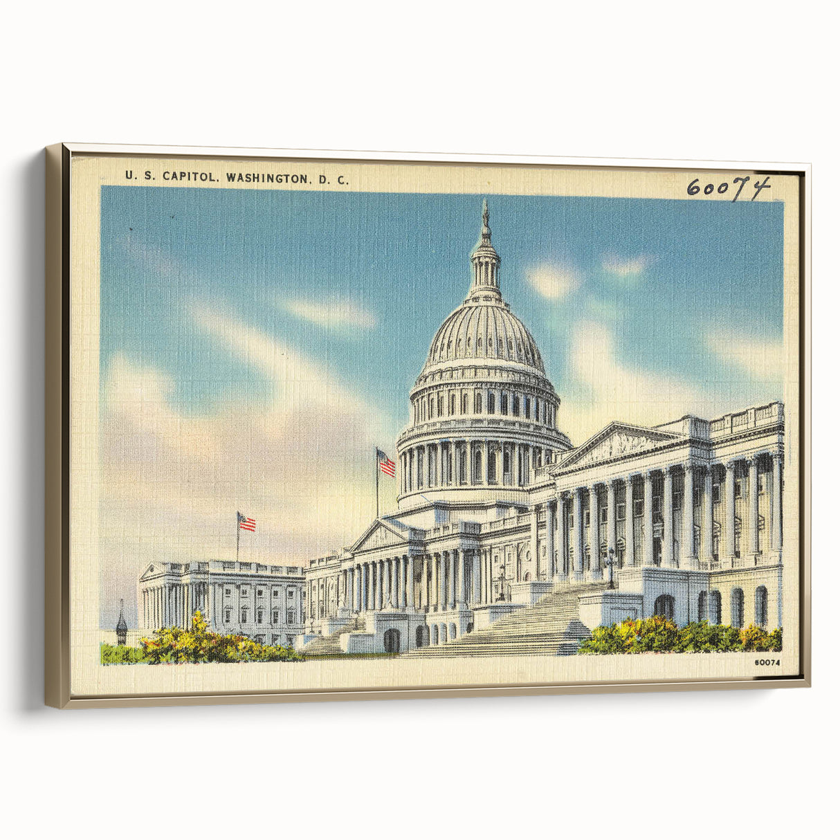 Vintage U.S. Capitol Poster - Classic Washington D.C. Travel Art