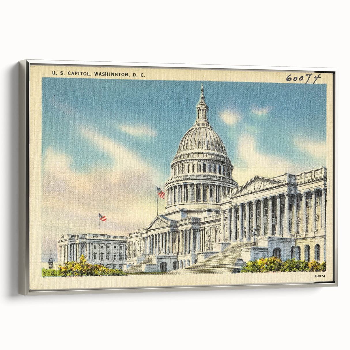 Vintage U.S. Capitol Poster - Classic Washington D.C. Travel Art