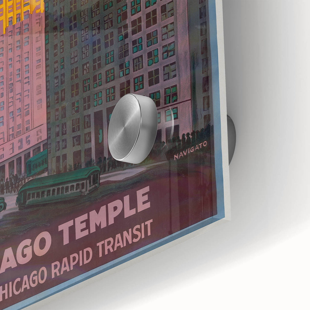 Vintage Travel Poster - Chicago Temple | Retro City Art Print