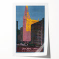 Vintage Travel Poster - Chicago Temple | Retro City Art Print