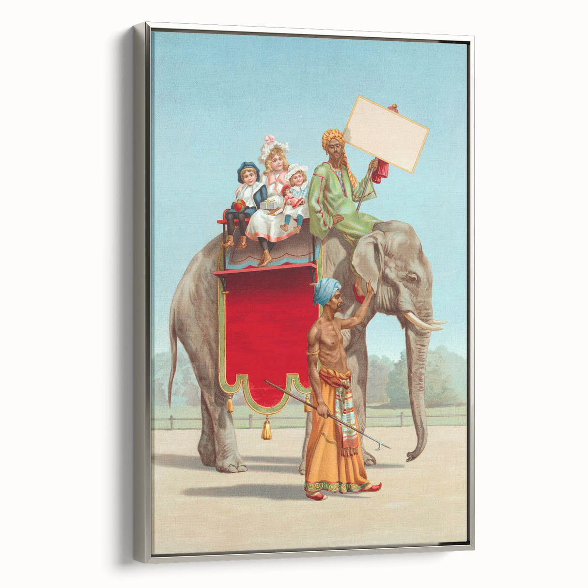 Vintage Travel Poster - Circus Elephant Ride | Retro Family Fun Art