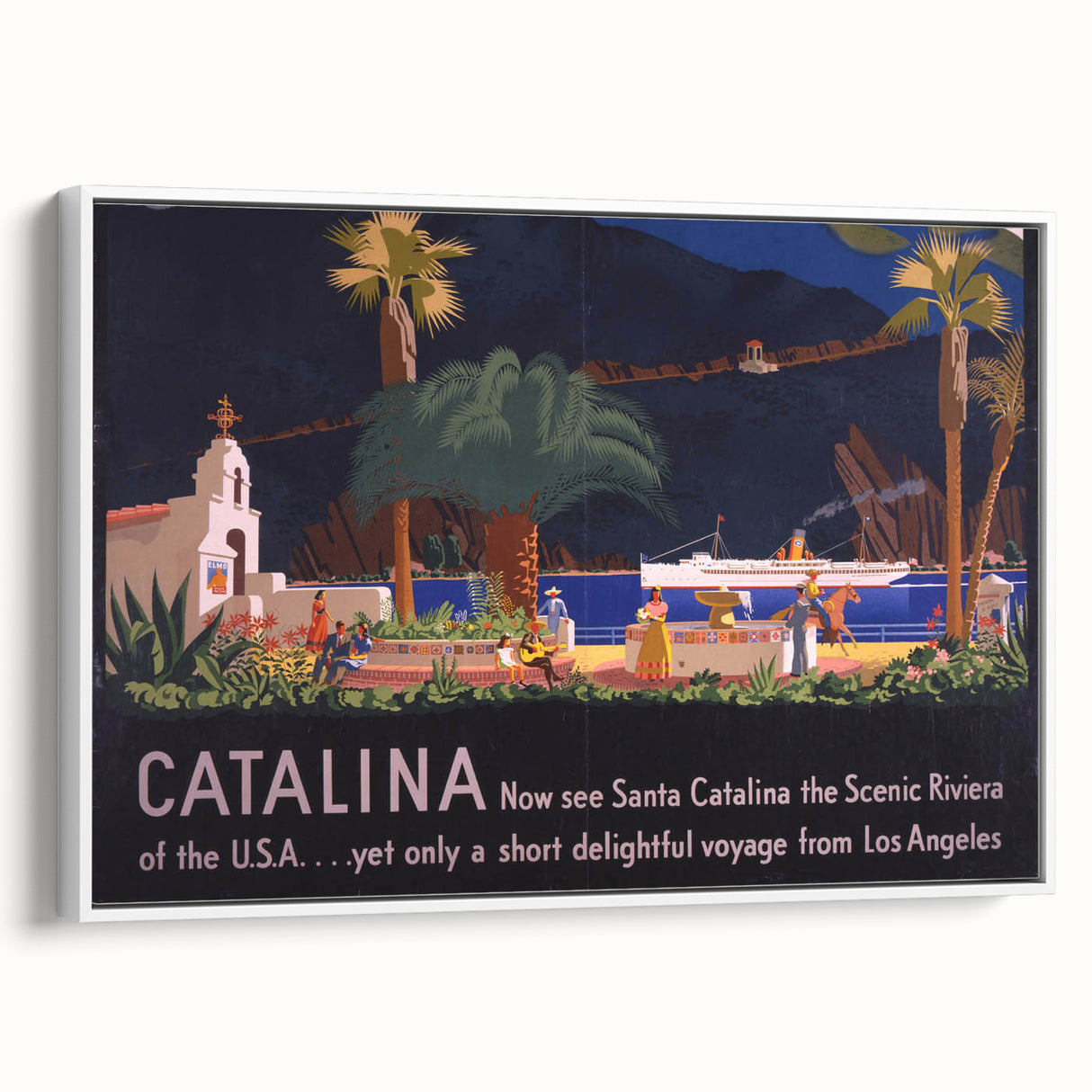 Santa Catalina Vintage Travel Poster | Classic Retro Tourism Art