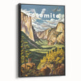 Vintage Travel Poster - Yosemite National Park | Retro Landscape Art