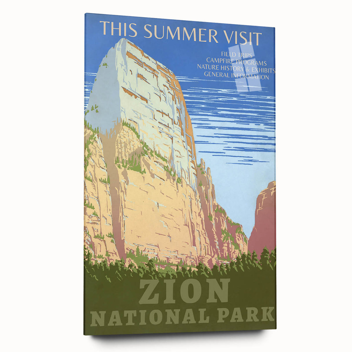 Vintage Zion National Park Poster | Explore Zion Cliffs & Trails