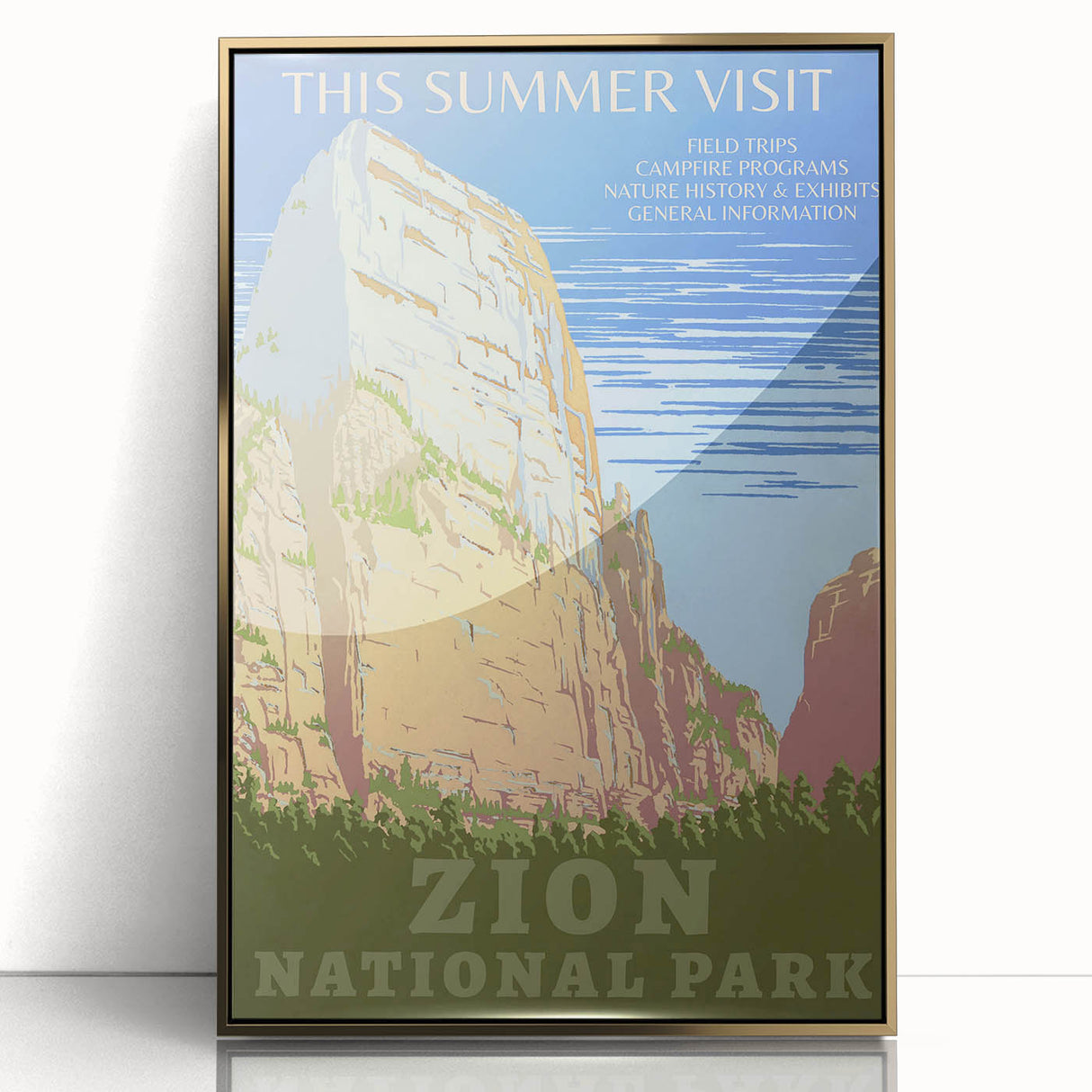 Vintage Zion National Park Poster | Explore Zion Cliffs & Trails