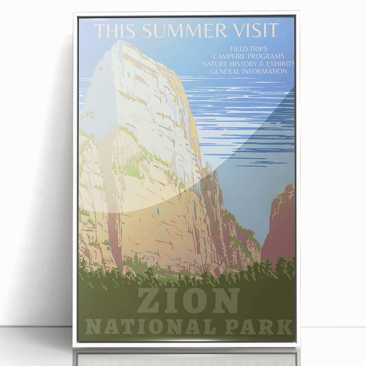 Vintage Zion National Park Poster | Explore Zion Cliffs & Trails