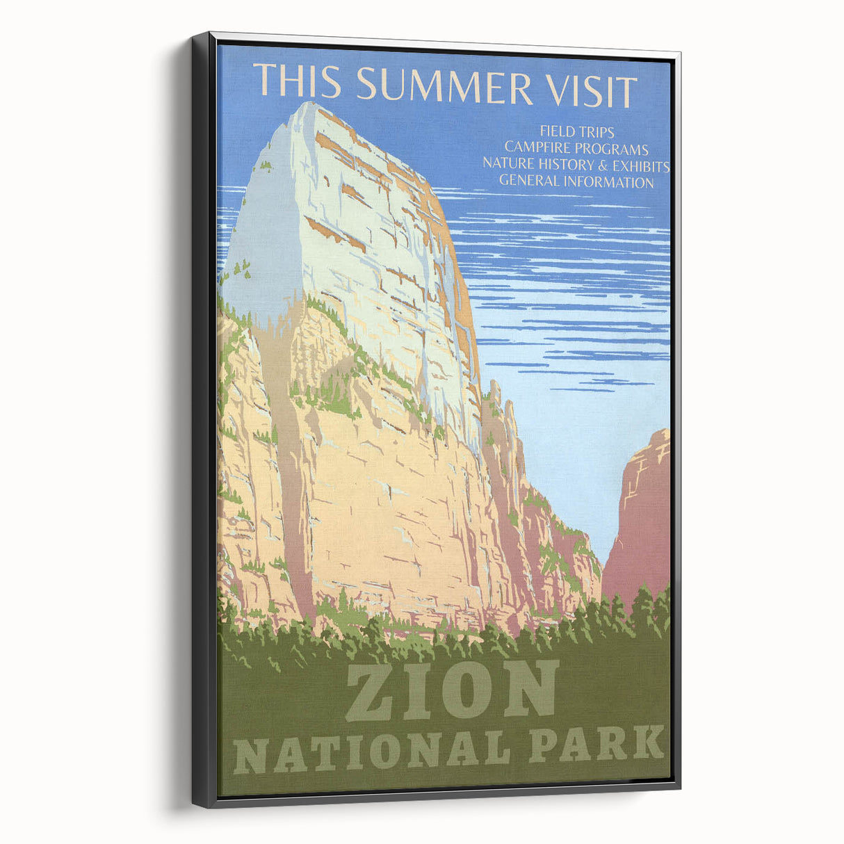 Vintage Zion National Park Poster | Explore Zion Cliffs & Trails
