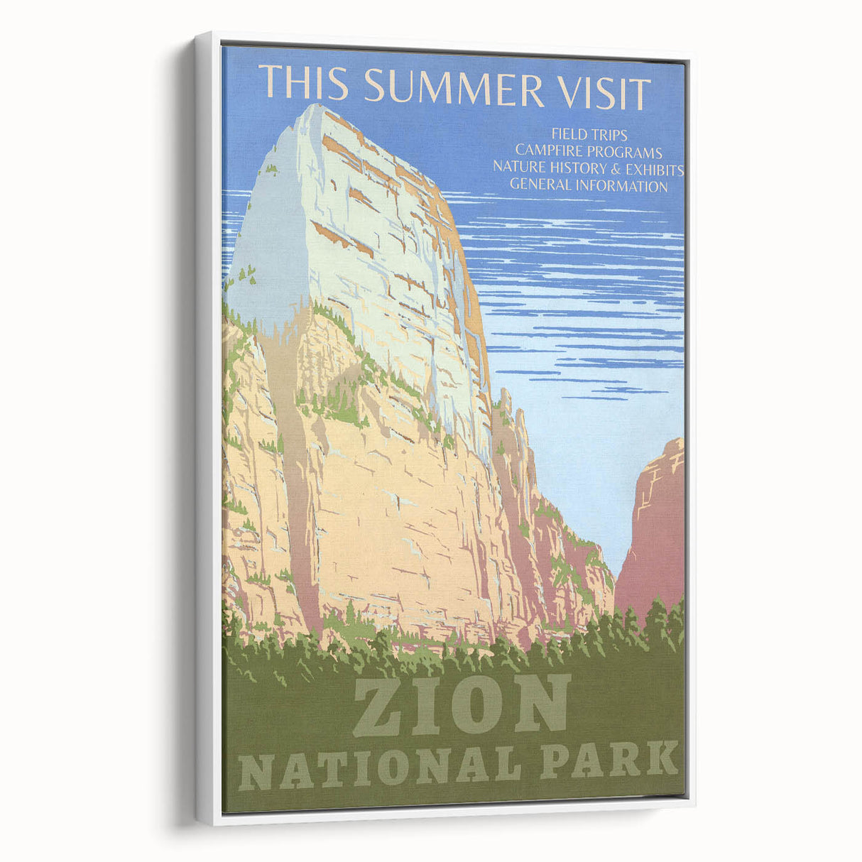 Vintage Zion National Park Poster | Explore Zion Cliffs & Trails
