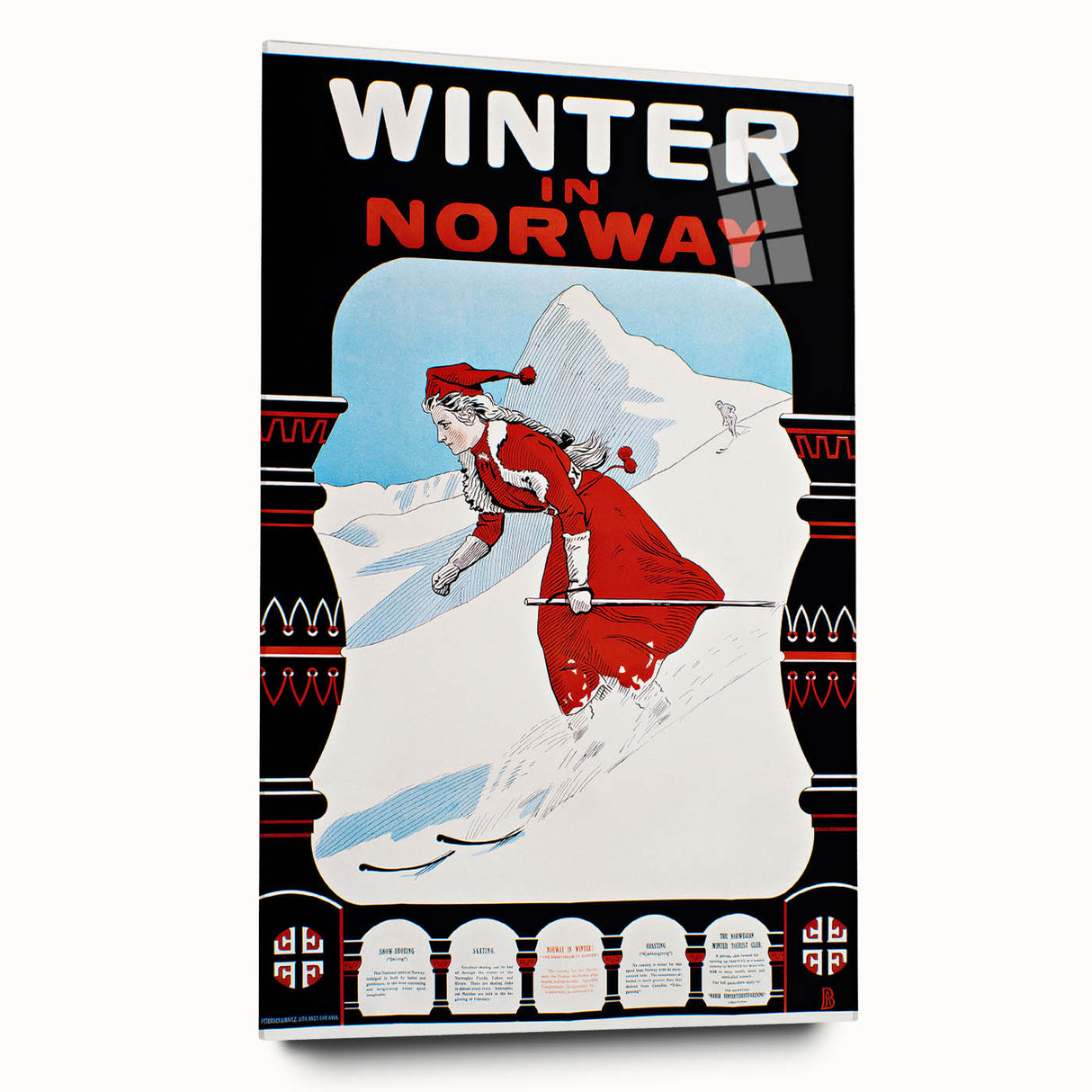 Winter in Norway Vintage Travel Poster - Retro Skiing Art