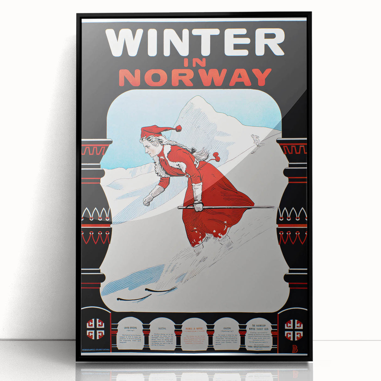 Winter in Norway Vintage Travel Poster - Retro Skiing Art