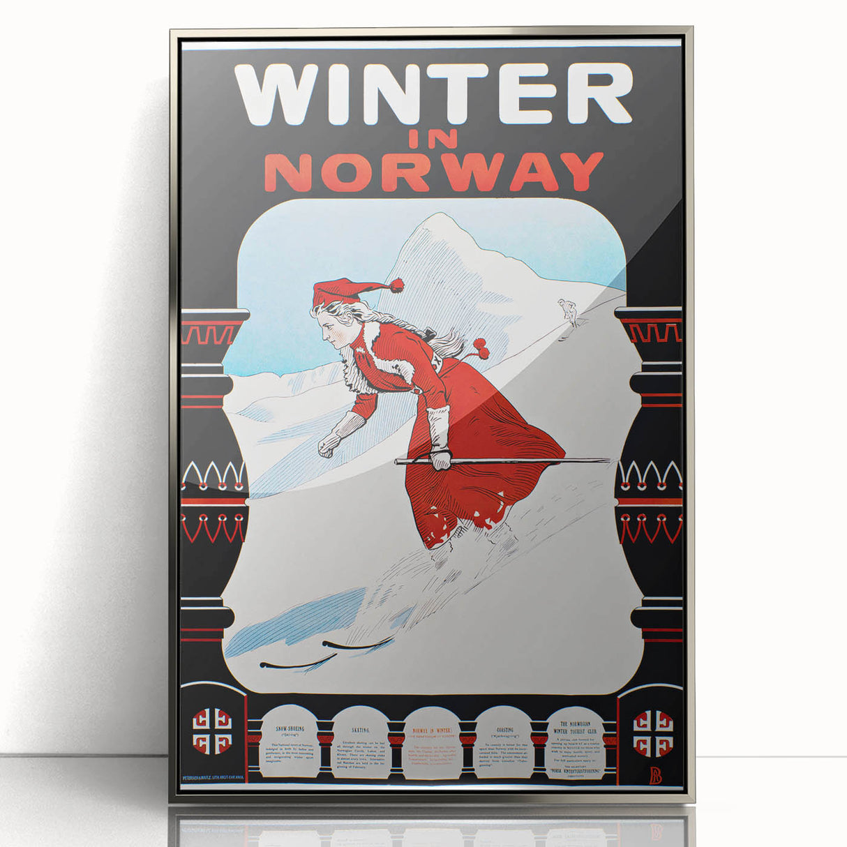 Winter in Norway Vintage Travel Poster - Retro Skiing Art