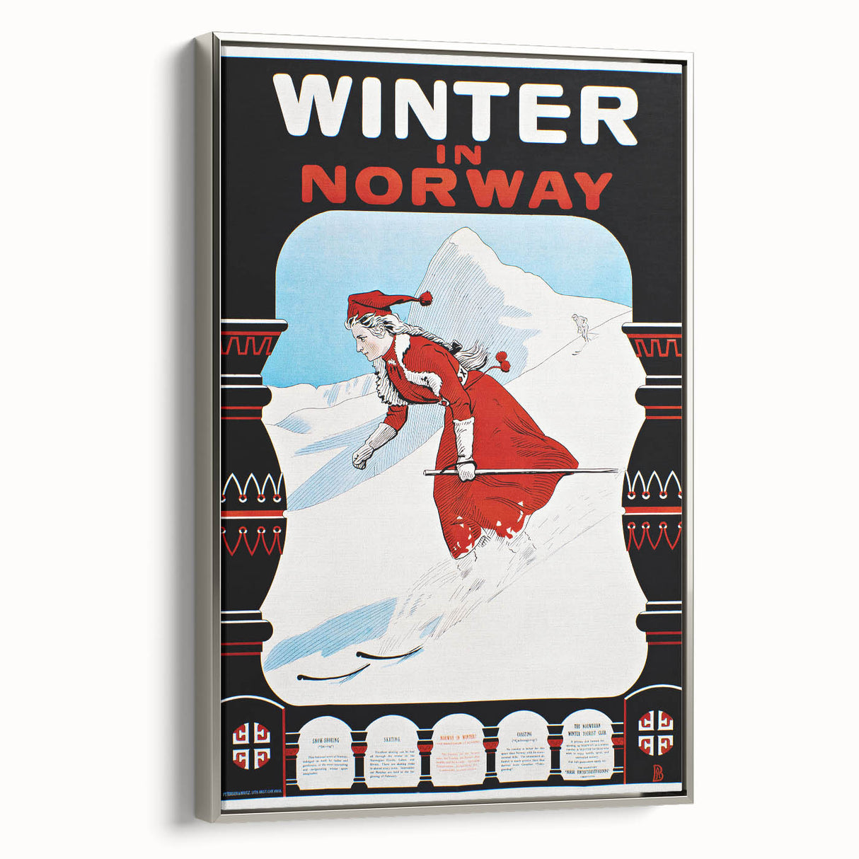 Winter in Norway Vintage Travel Poster - Retro Skiing Art