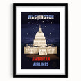 Washington Vintage Travel Poster - Retro American Airlines Art