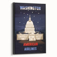 Washington Vintage Travel Poster - Retro American Airlines Art