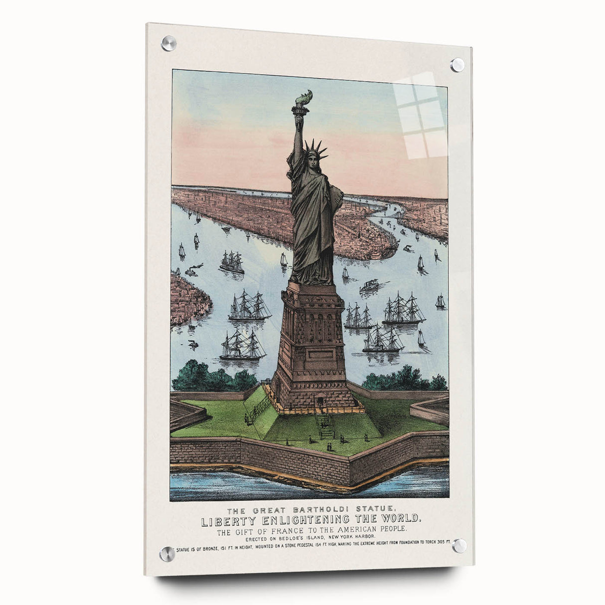 Statue of Liberty Vintage Travel Poster - Retro New York Landmark Art