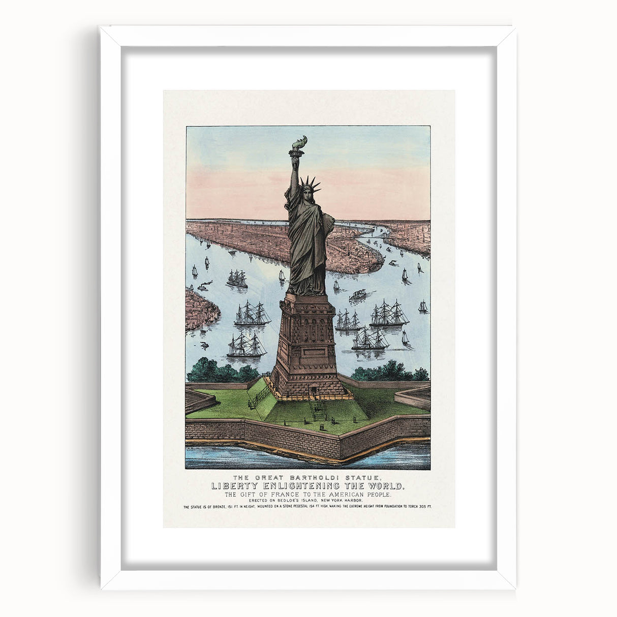 Statue of Liberty Vintage Travel Poster - Retro New York Landmark Art