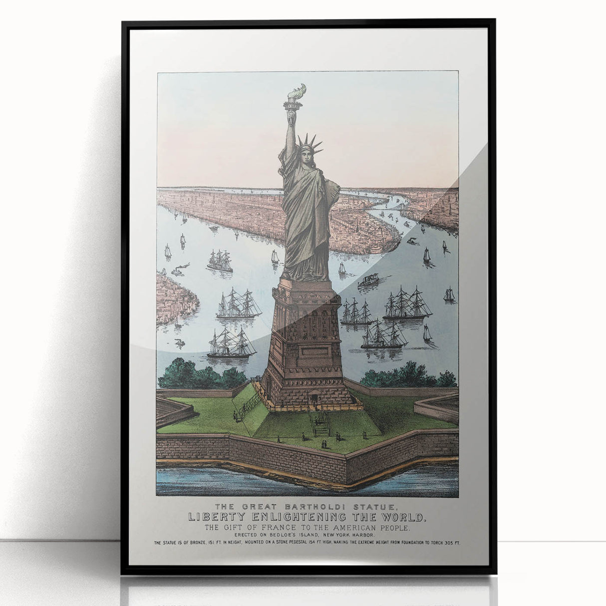 Statue of Liberty Vintage Travel Poster - Retro New York Landmark Art