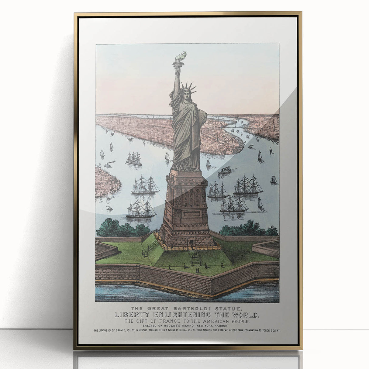 Statue of Liberty Vintage Travel Poster - Retro New York Landmark Art