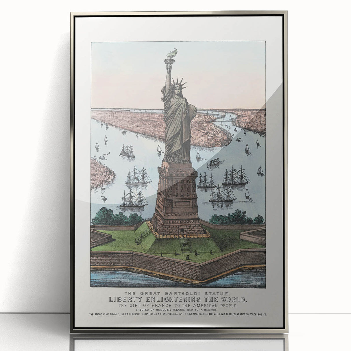 Statue of Liberty Vintage Travel Poster - Retro New York Landmark Art