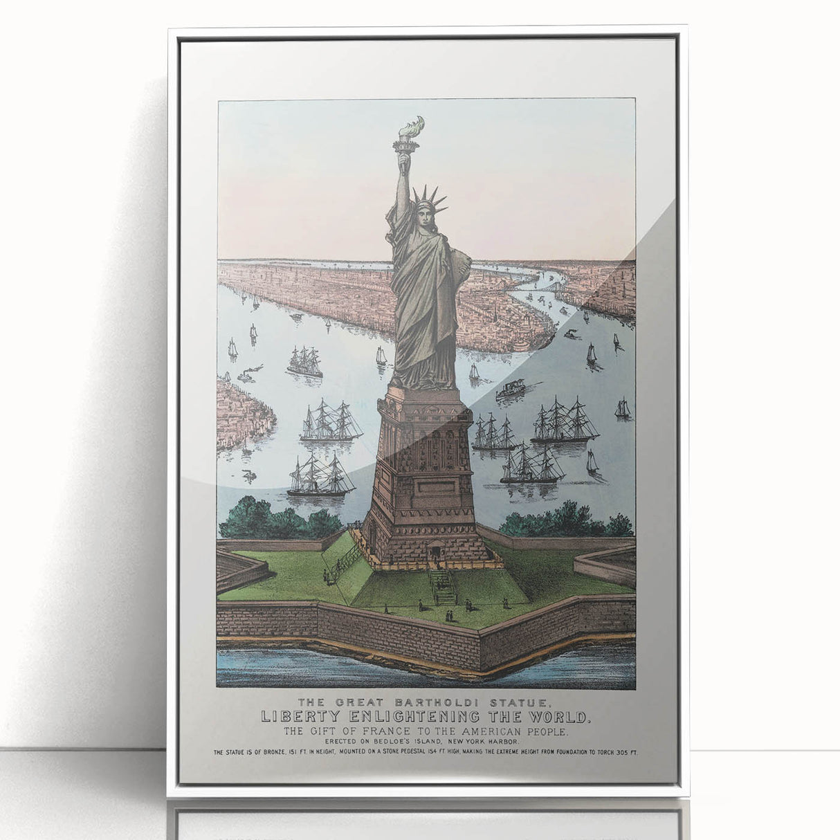 Statue of Liberty Vintage Travel Poster - Retro New York Landmark Art