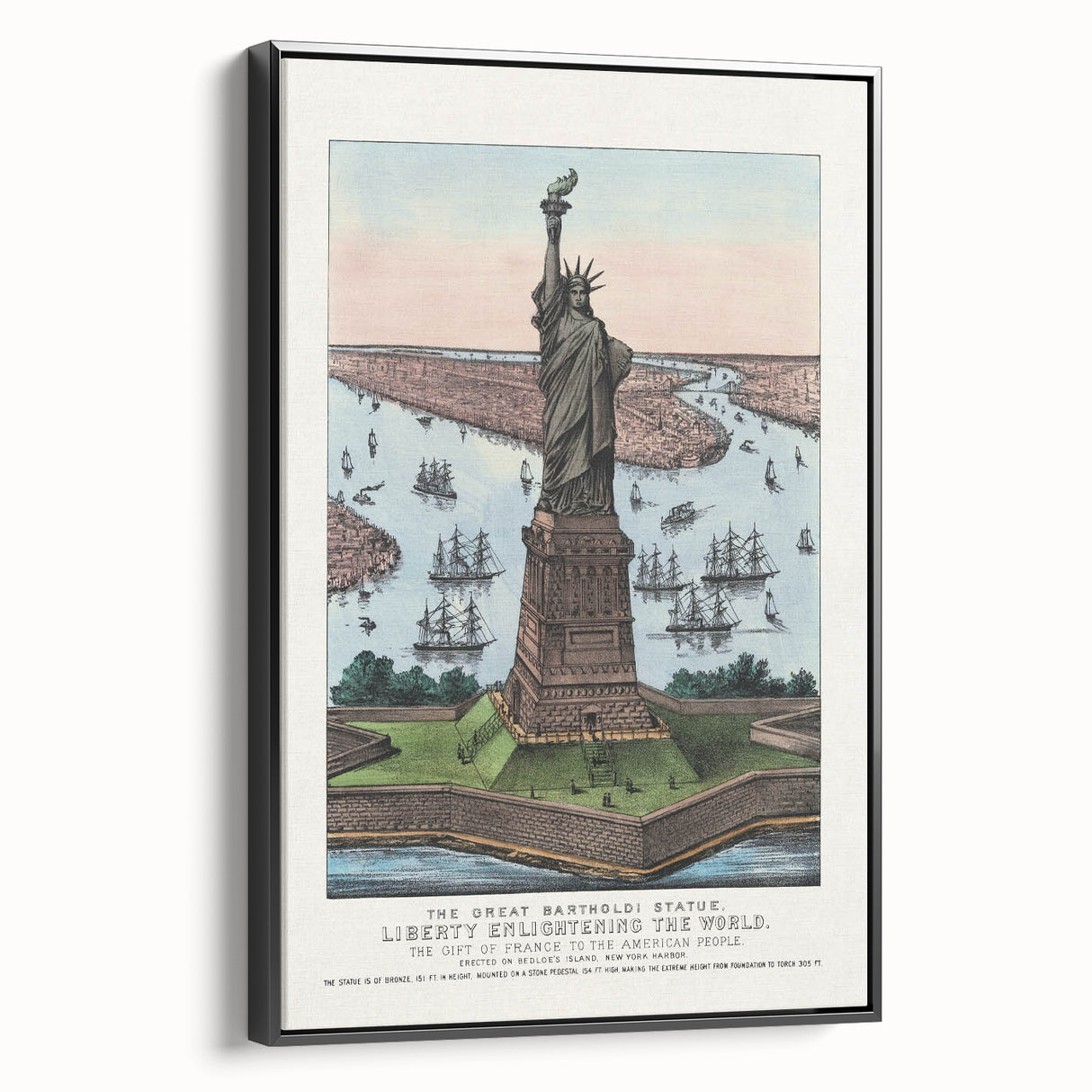 Statue of Liberty Vintage Travel Poster - Retro New York Landmark Art