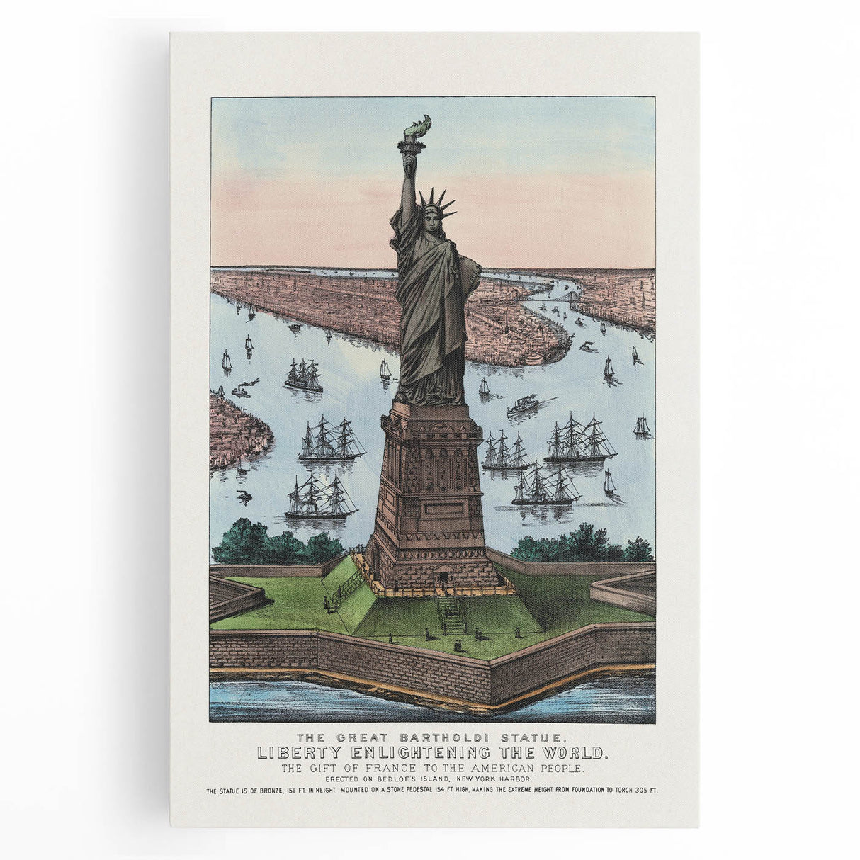 Statue of Liberty Vintage Travel Poster - Retro New York Landmark Art