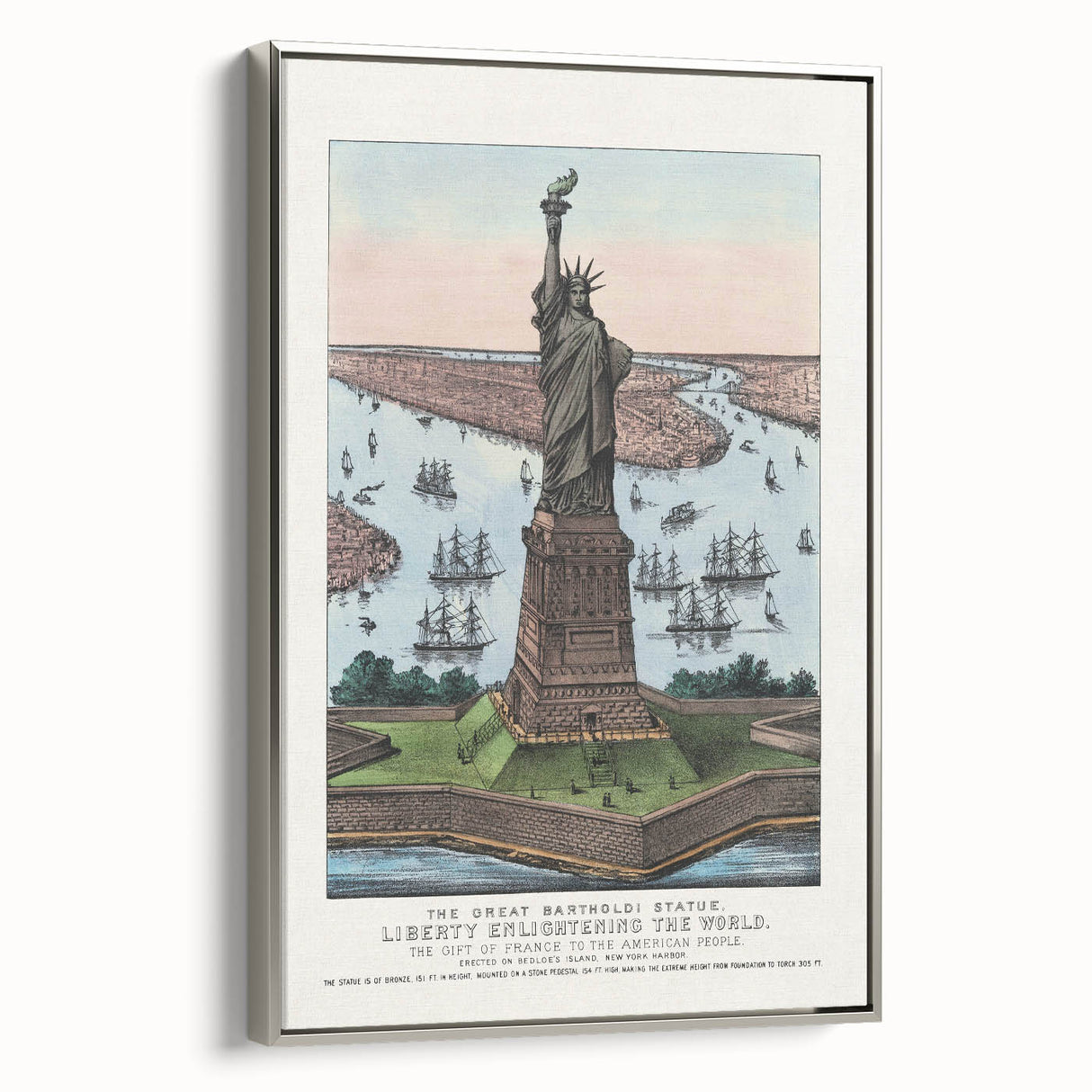 Statue of Liberty Vintage Travel Poster - Retro New York Landmark Art