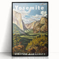 Yosemite Vintage Travel Poster - Retro United Airlines Art