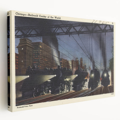 Vintage Chicago Railroad Poster - Retro Train Travel Art