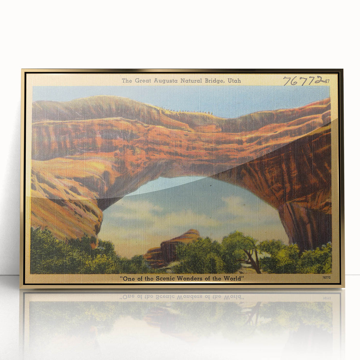 Vintage Natural Bridge Utah Poster - Retro Scenic Travel Art
