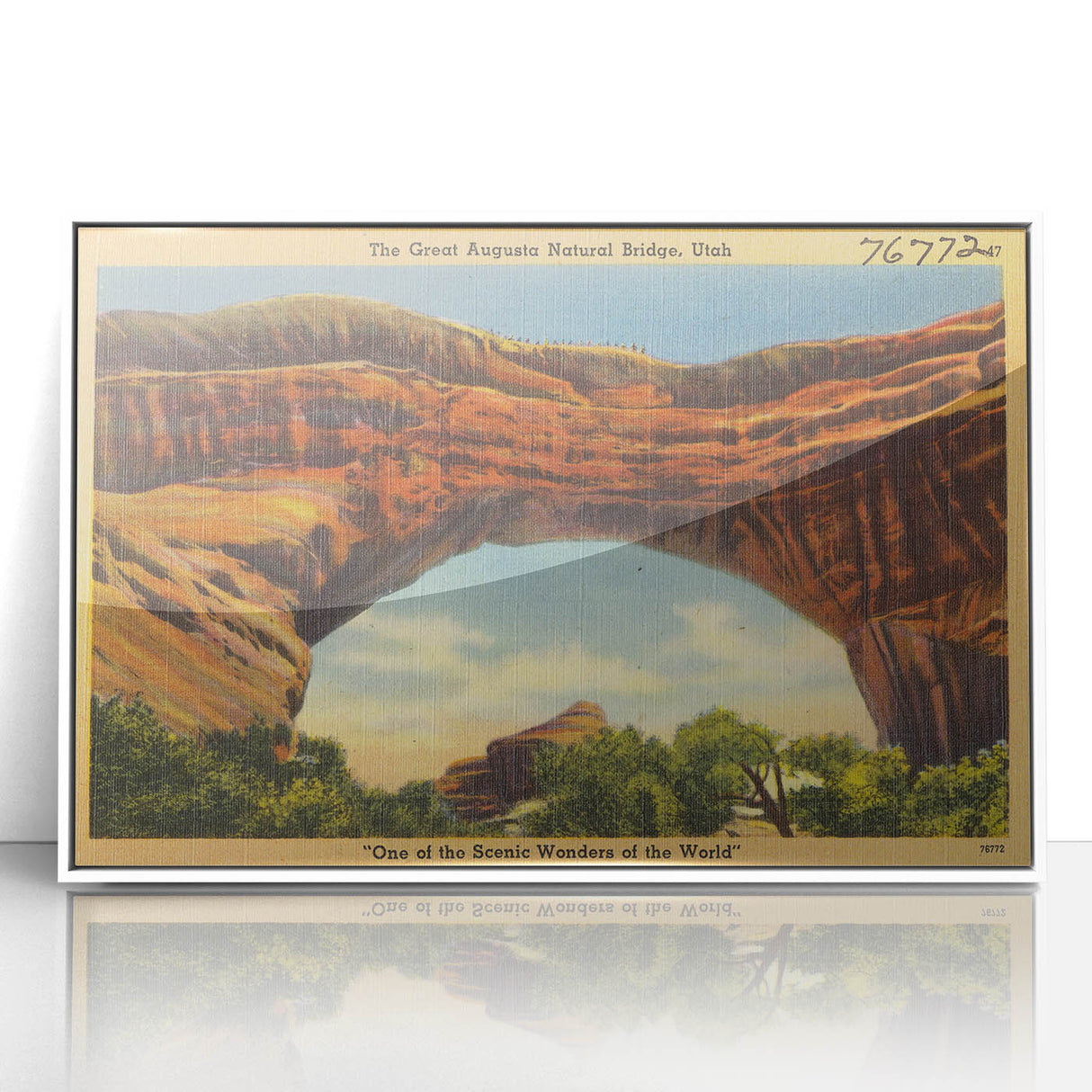 Vintage Natural Bridge Utah Poster - Retro Scenic Travel Art