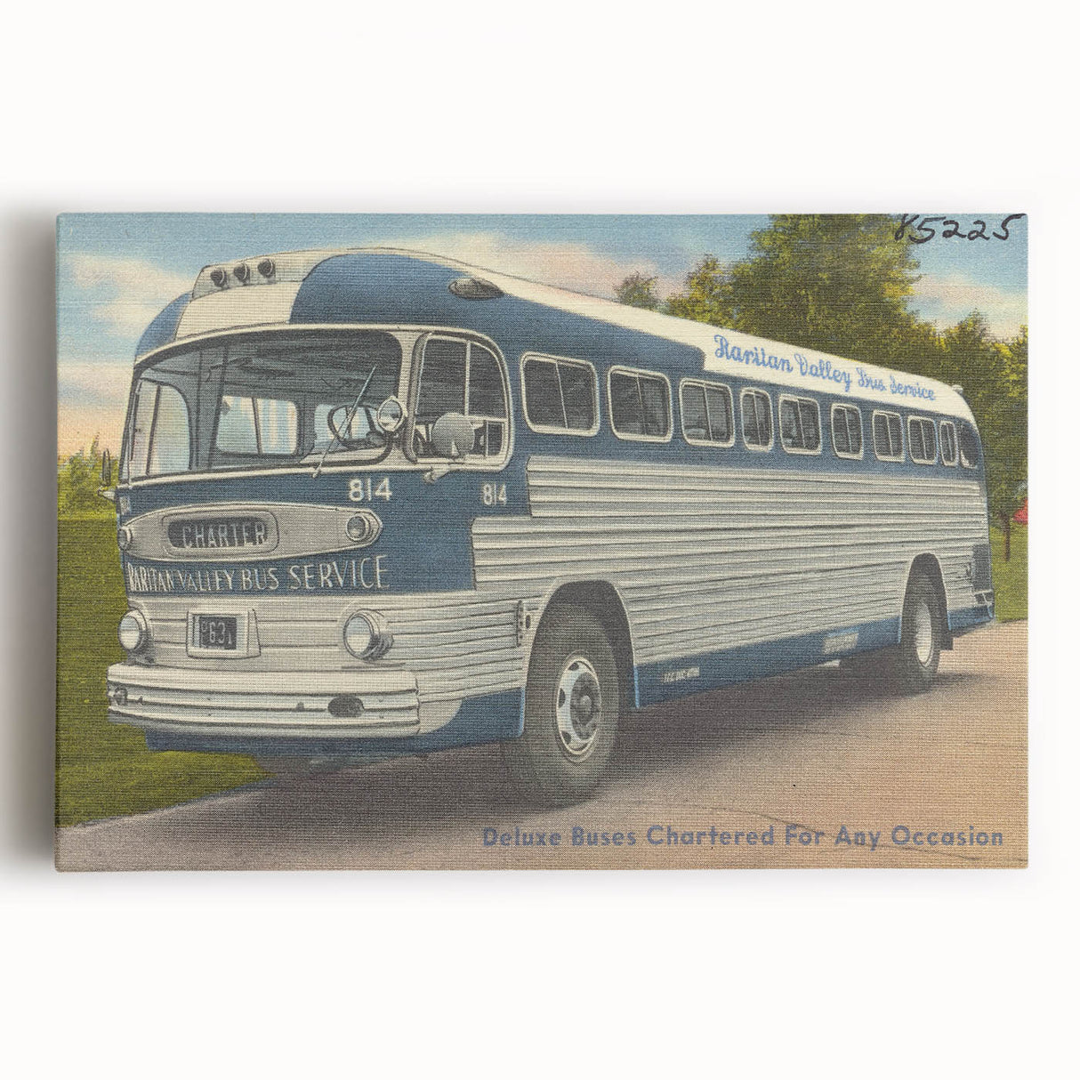 Vintage Raritan Valley Bus Poster - Retro Travel Service Art