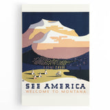 Vintage Travel Poster - Montana Scenic Wall Art