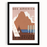 Vintage Travel Poster - Montana Wilderness Wall Art