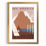 Vintage Travel Poster - Montana Wilderness Wall Art