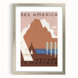 Vintage Travel Poster - Montana Wilderness Wall Art