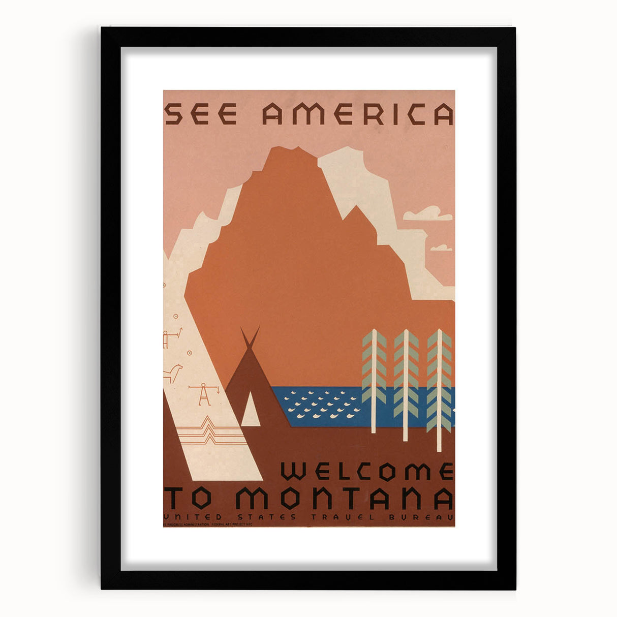 Vintage Travel Poster - Montana Wilderness Wall Art