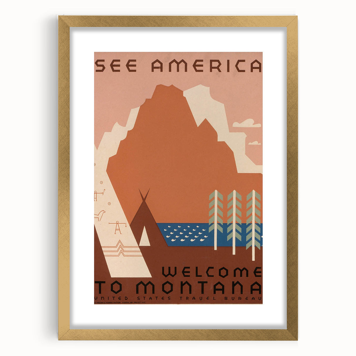 Vintage Travel Poster - Montana Wilderness Wall Art