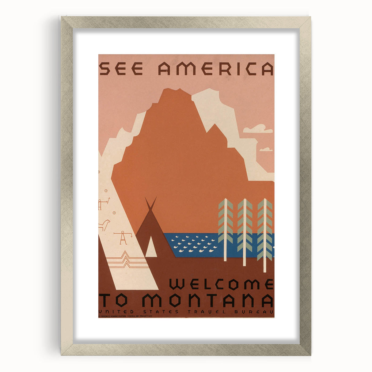 Vintage Travel Poster - Montana Wilderness Wall Art