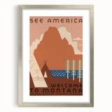 Vintage Travel Poster - Montana Wilderness Wall Art