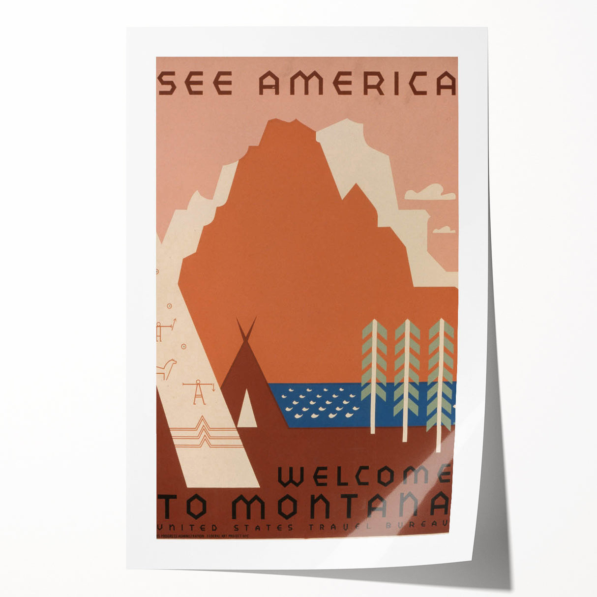 Vintage Travel Poster - Montana Wilderness Wall Art