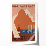 Vintage Travel Poster - Montana Wilderness Wall Art