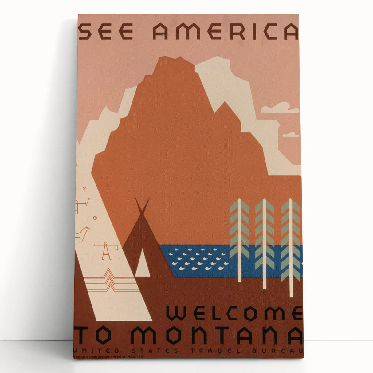 Vintage Travel Poster - Montana Wilderness Wall Art