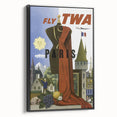 Vintage Travel Poster - TWA Paris Aviation Wall Art